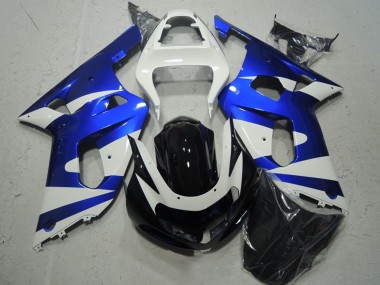 Affordable 2001-2003 Suzuki GSXR 600 Motorcycle Fairings - White Blue Glossy Black Australia