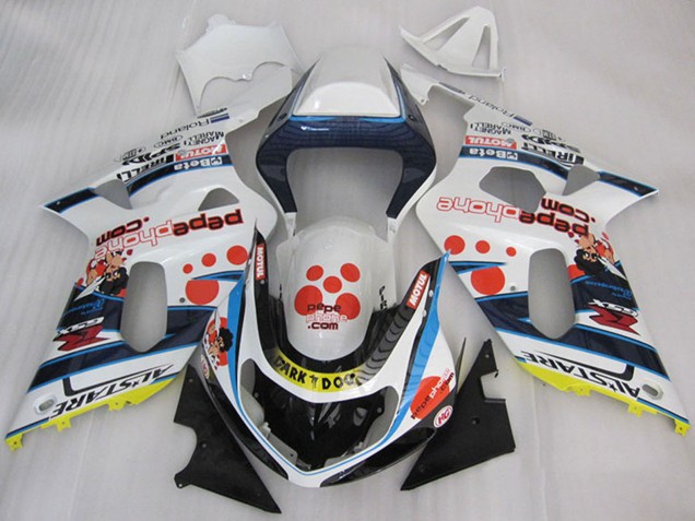 2001-2003 Suzuki GSXR 600 Motorcycle Fairings - White Blue Red Yellow Black Dark Dog Australia