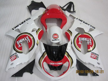 Affordable 2001-2003 Suzuki GSXR 600 Motorcycle Fairings - White Red Lucky Strike Australia