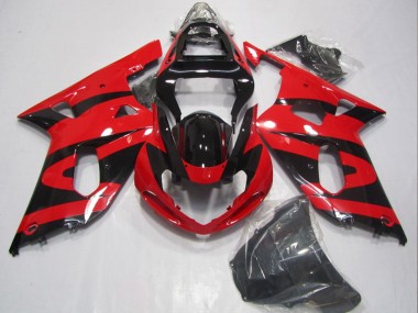 Affordable 2001-2003 Suzuki GSXR 600 Motorcycle Fairings - Red Glossy Black Australia