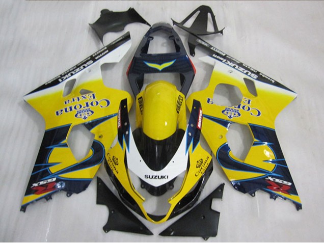 2004-2005 Suzuki GSXR 600 Motorcycle Fairings - Yellow White Blue Corona Extra Australia