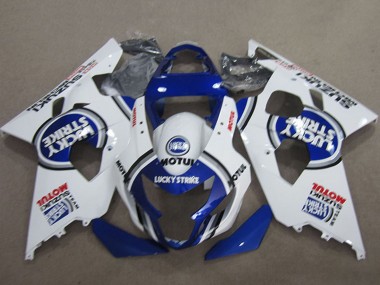 Affordable 2004-2005 Suzuki GSXR 600 Motorcycle Fairings - White Blue Lucky Strike Motul Australia