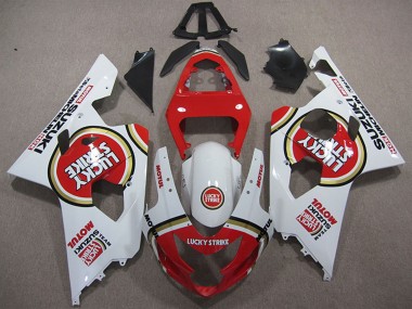 Affordable 2004-2005 Suzuki GSXR 600 Motorcycle Fairings - White Red Lucky Strike Motul Australia