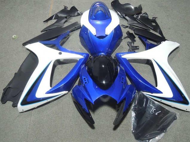 2006-2007 Suzuki GSXR 600 Motorcycle Fairings - White Blue Glossy Black Australia