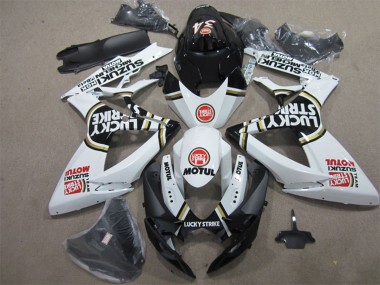 Affordable 2006-2007 Suzuki GSXR 600 Motorcycle Fairings - White Black Red Lucky Strike Motul Australia