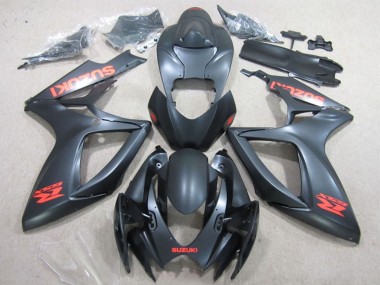 Affordable 2006-2007 Suzuki GSXR 600 Motorcycle Fairings - Matte Black Red Decal Australia
