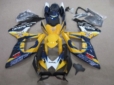 Affordable 2008-2010 Suzuki GSXR 600 Motorcycle Fairings - White Yellow Blue Alstare Corona Extra Australia