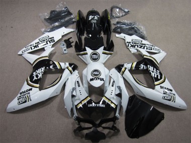 Affordable 2008-2010 Suzuki GSXR 600 Motorcycle Fairings - White Black Motul Lucky Strike Australia