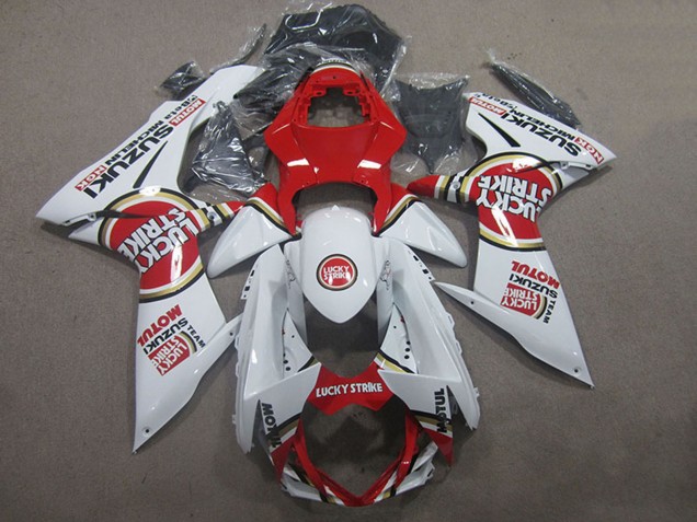 2011-2024 Suzuki GSXR 600 Motorcycle Fairings - White Red Motul Lucky Strike Australia