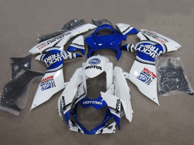 Affordable 2011-2024 Suzuki GSXR 600 Motorcycle Fairings - Blue White Lucky Strike Motul Australia