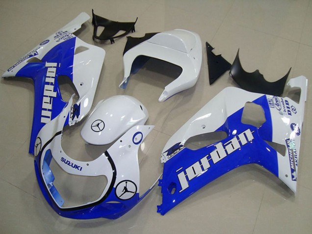 2001-2003 Suzuki GSXR 750 Motorcycle Fairings - White Blue Jordan Australia