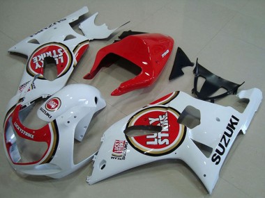 Affordable 2001-2003 Suzuki GSXR 750 Motorcycle Fairings - White Red Lucky Strike Australia
