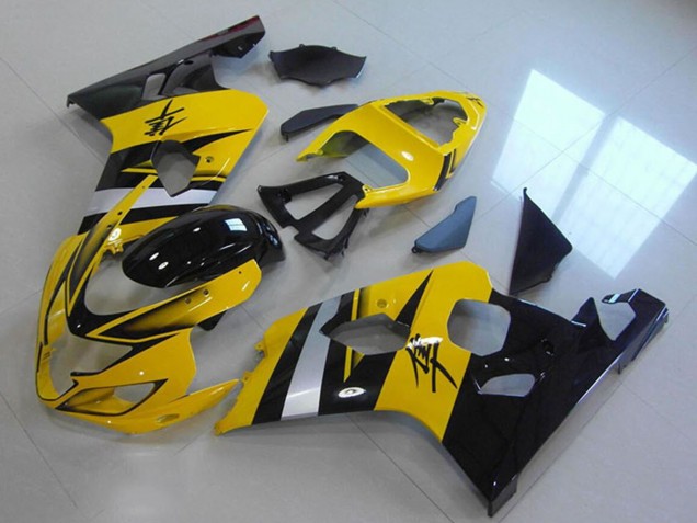 2004-2005 Suzuki GSXR 750 Abs Motorcycle Fairings - Yellow Silver Black Australia