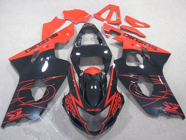 2004-2005 Suzuki GSXR 750 Motorcycle Fairings - Red Glossy Black Australia