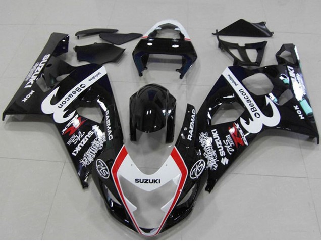 2004-2005 Suzuki GSXR 750 Motorcycle Fairings - Glossy Black White Red Beacon Australia