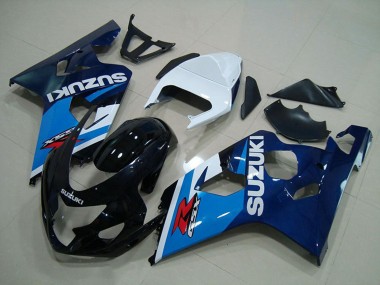 Affordable 2004-2005 Suzuki GSXR 750 Motorcycle Fairings - White Blue Glossy Black Australia
