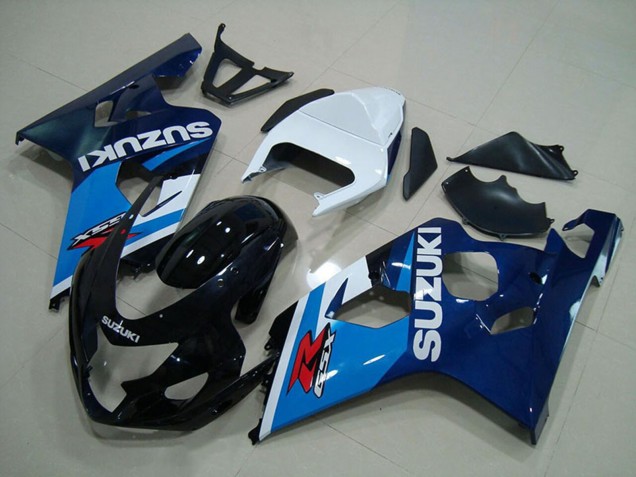2004-2005 Suzuki GSXR 750 Motorcycle Fairings - White Blue Glossy Black Australia