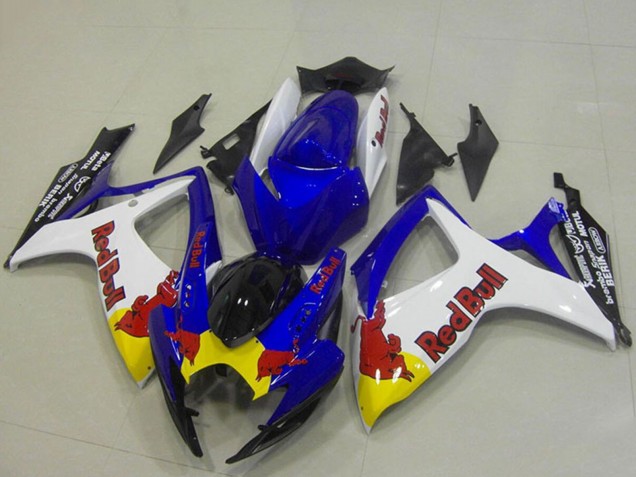 2006-2007 Suzuki GSXR 750 Motorcycle Fairings - Blue White Yellow Red Bull Australia