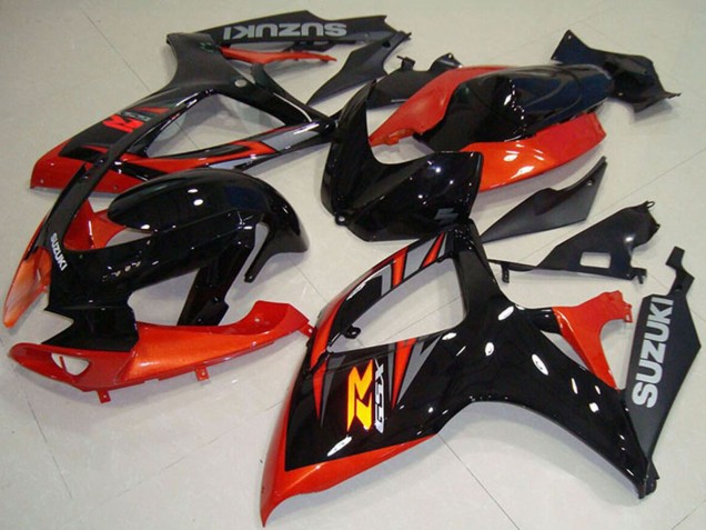 2006-2007 Suzuki GSXR 750 Motorcycle Fairing - Orange Glossy Black Australia