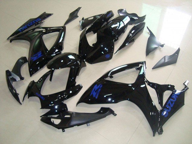 2006-2007 Suzuki GSXR 750 Motorcycle Fairings - Glossy Black Blue Decal Australia