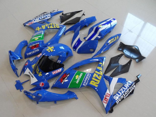 2006-2007 Suzuki GSXR 750 Motorcycle Fairings - Blue White Green Black Gold Rizla Australia