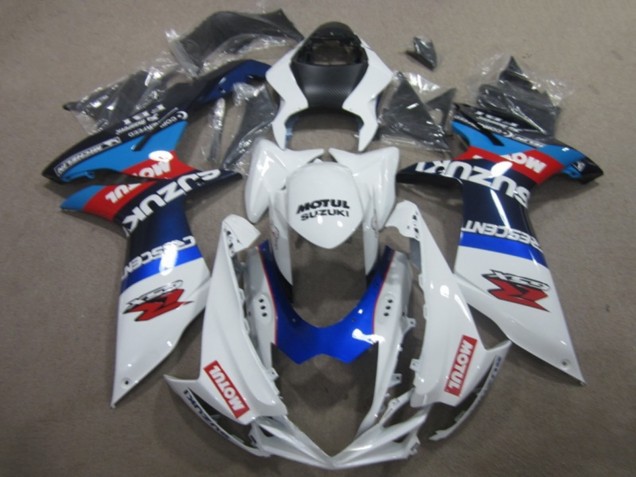 2011-2024 Suzuki GSXR 750 Motorcycle Fairings - White Blue Motul Australia
