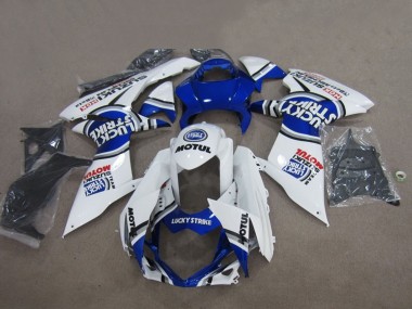 Affordable 2011-2024 Suzuki GSXR 750 Motorcycle Fairings - White Lucky Strike Motul Australia