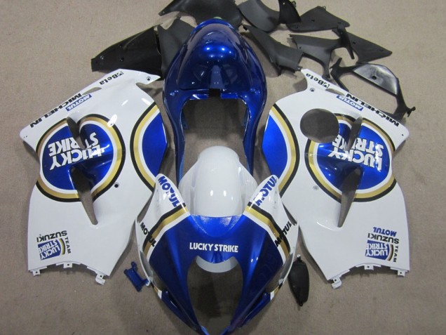 1996-2007 Suzuki GSXR 1300 Hayabusa Motorcycle Fairings - White Blue Motul Lucky Strike Australia
