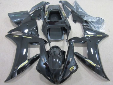 Affordable 2002-2003 Yamaha YZF R1 Motorcycle Fairings - Glossy Black Gold Decal Australia