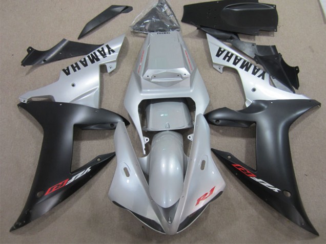 2002-2003 Yamaha YZF R1 Motorcycle Fairing - Silver Matte Black Australia