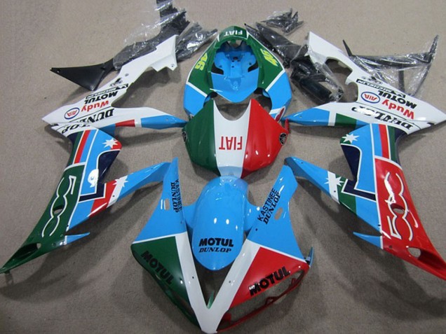 2004-2006 Yamaha YZF R1 Motorcycle Fairings - White Blue Red Green White Fiat Motul Australia