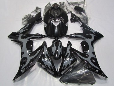 Affordable 2004-2006 Yamaha YZF R1 Motorcycle Fairings - Glossy Black Grey Flame Australia
