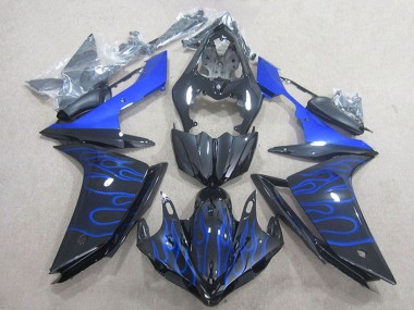 Affordable 2007-2008 Yamaha YZF R1 Motorcycle Fairing - Glossy Black Blue Flame Australia