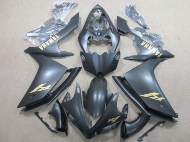 Affordable 2007-2008 Yamaha YZF R1 Motorcycle Fairings - Matte Black Gold Decal Australia