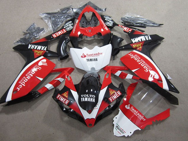 2007-2008 Yamaha YZF R1 Motorcycle Fairings - Red White Black Volvo Santander Fimer Australia