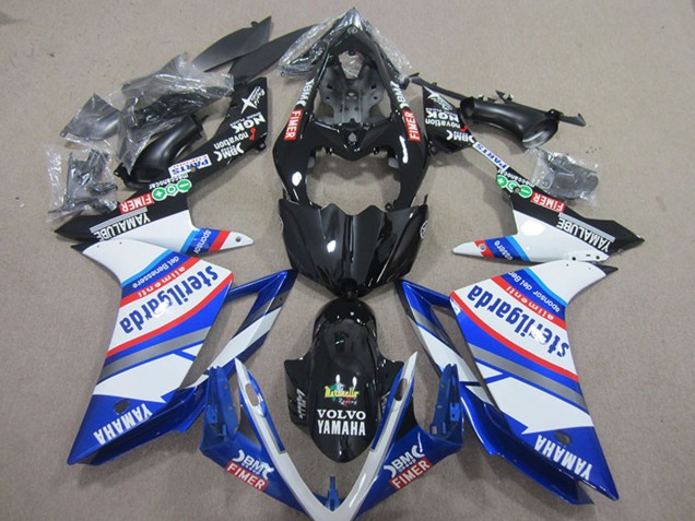 2007-2008 Yamaha YZF R1 Motorcycle Fairings - White Blue Black Volvo Fimer Sterilgarda Australia