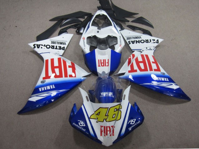 2009-2011 Yamaha YZF R1 Motorcycle Fairings - White Blue Red Fiat 46 Australia