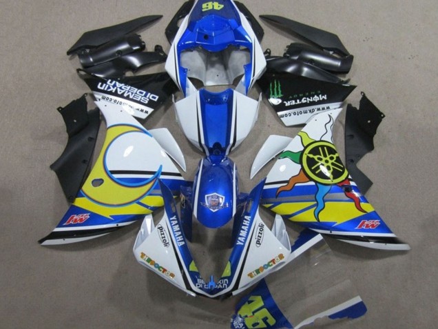 2009-2011 Yamaha YZF R1 Motorcycle Fairings - White Blue Yellow Green Monster Semakin Didepan Australia