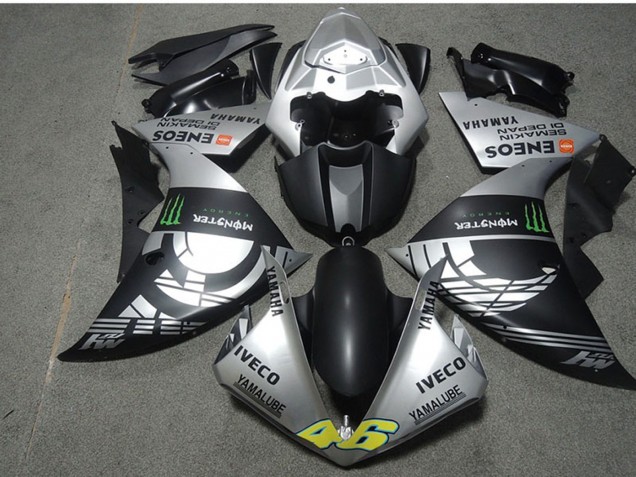 2009-2011 Yamaha YZF R1 Motorcycle Fairings - Silver Matte Black Green Monster Iveco Yamalube ENEOS Semakin Didepan Australia