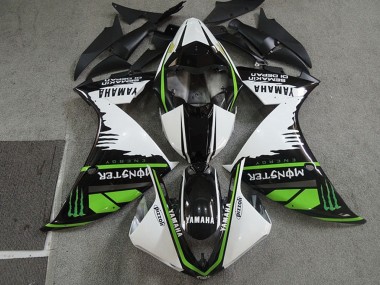 Affordable 2009-2011 Yamaha YZF R1 Motorcycle Fairings - White Black Green Monster Semakin Didepan Australia