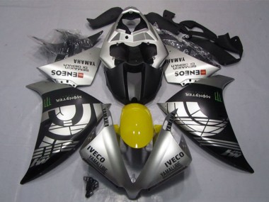 Affordable 2012-2014 Yamaha YZF R1 Motorcycle Fairings - Silver Black IVECO Yamalube ENEOS Monster Australia