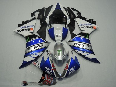 Affordable 2012-2014 Yamaha YZF R1 Motorcycle Fairings - Blue Silver White Black Green Monster IVECO Yamalube ENEOS Semakin Didepan Australia