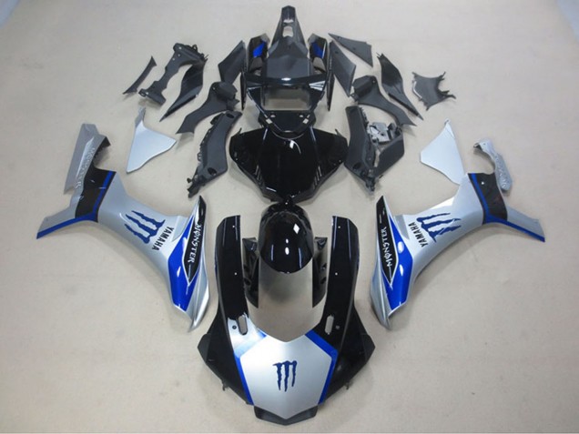 2015-2019 Yamaha YZF R1 Motorcycle Fairings - Silver Blue Glossy Black Monster Australia