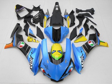 Affordable 2015-2019 Yamaha YZF R1 Motorcycle Fairing Kits - Blue Yellow Shark Australia