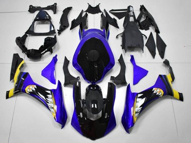 Affordable 2015-2019 Yamaha YZF R1 Motorcycle Fairings - Blue Yellow Glossy Black Shark Australia