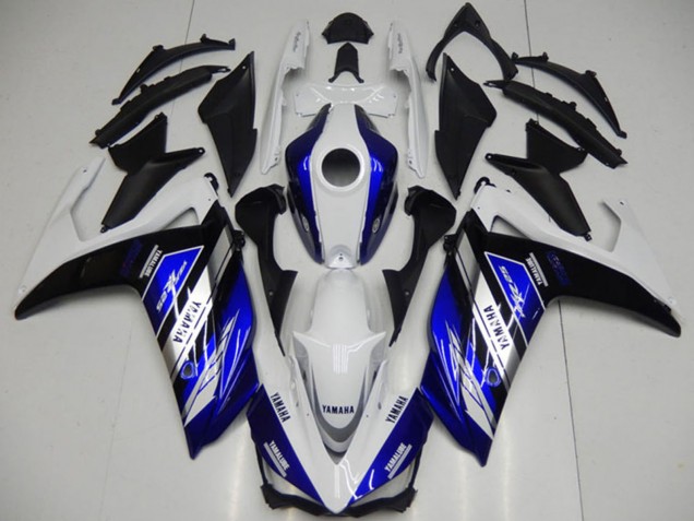 2015-2018 Yamaha YZF R3 Motorcycle Fairings - White Blue Black Yamalube Australia