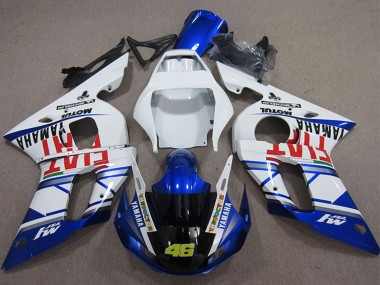 Affordable 1998-2002 Yamaha YZF R6 Motorcycle Fairings - White Blue Red Fiat Michelin Motul 46 Australia