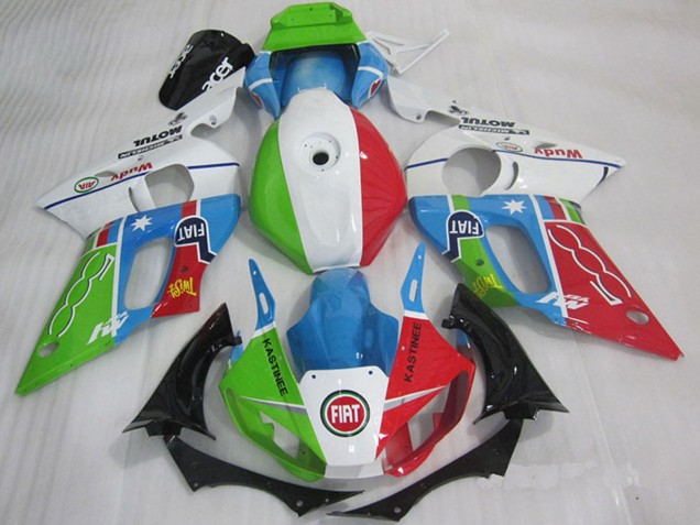 1998-2002 Yamaha YZF R6 Motorcycle Fairings - White Blue Green Red Fiat Kastinee Australia