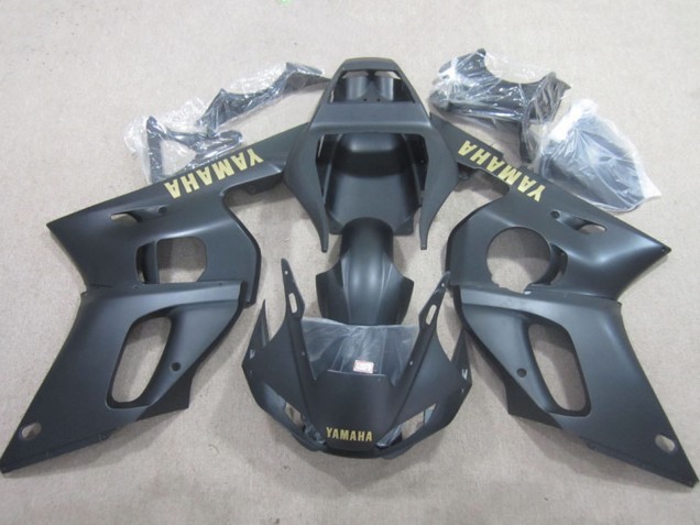 1998-2002 Yamaha YZF R6 Motorcycle Fairings - Matte Black Yellow Decal Australia