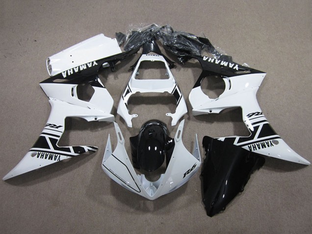 2003-2004 Yamaha YZF R6 Motorcycle Fairings Kits - White Glossy Black Australia